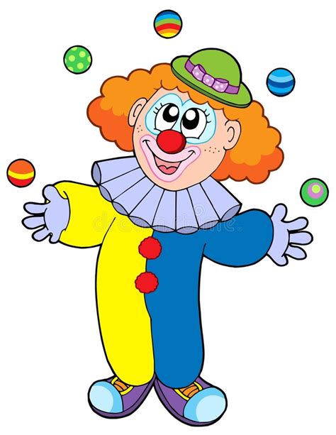 Juggling Cartoon Clown Stock Vector Illustration Of