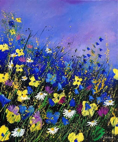 Flowers Painting Wild Flowers 560908 By Pol Ledent Canvas Art For