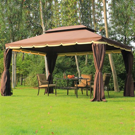 Outsunny 3x4m Aluminium Metal Gazebo Garden Marquee Party Tent Canopy