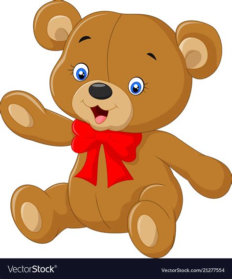 Teddy Bear A Of A Cute Cartoon Teddy Royalty Free Vector