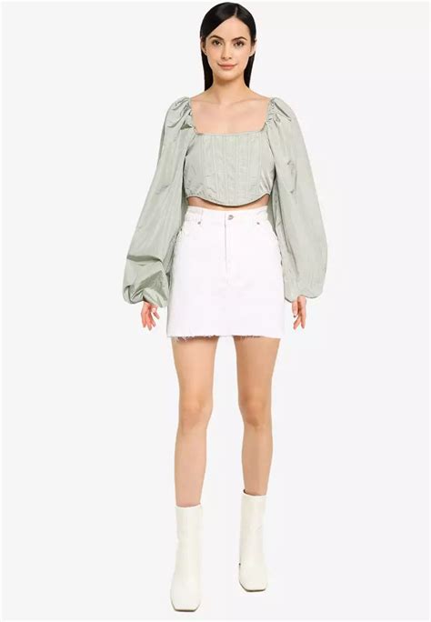 Buy Missguided Balloon Sleeves Corset Top 2023 Online Zalora Singapore