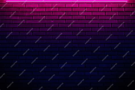 Premium Photo Brick Wall In Neon Light