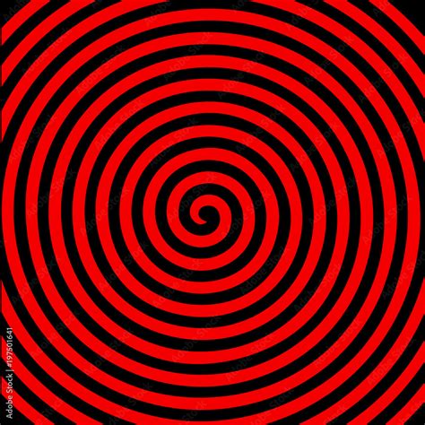 Black Red Round Abstract Vortex Hypnotic Spiral Wallpaper Stock Vector