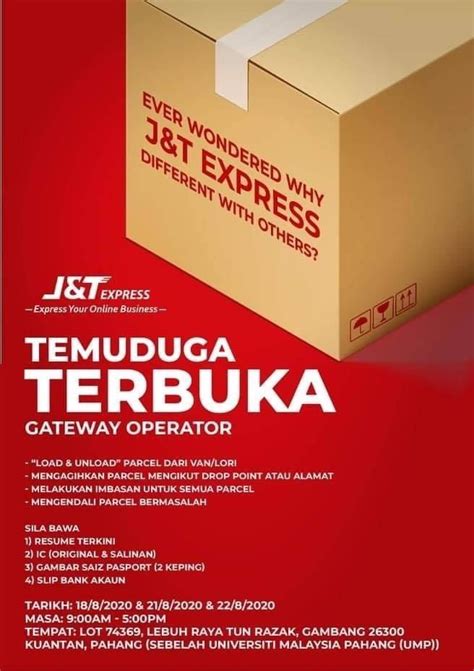 Cek resi dan j&t tracking cepat, otomatis, tanpa captcha. Jawatan Kosong J&T Express (Malaysia) Sdn Bhd • Portal ...