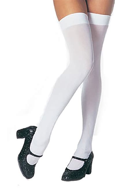 plus-size-thigh-high-white-stockings