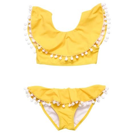 Buy Hello Yellow Flounce Bikini By Snapper Rock Online Snapper Rock