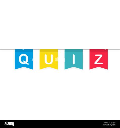 Quiz Banner Question Competition Colorful Flag On White Background