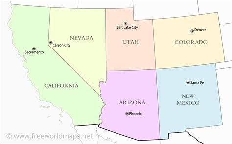 Southwestern Us Political Map By Freeworldmaps Net Gambaran