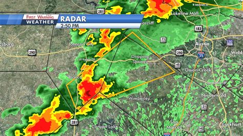 A Severe Thunderstorm Warning Has Been Issued For Hays County Hail