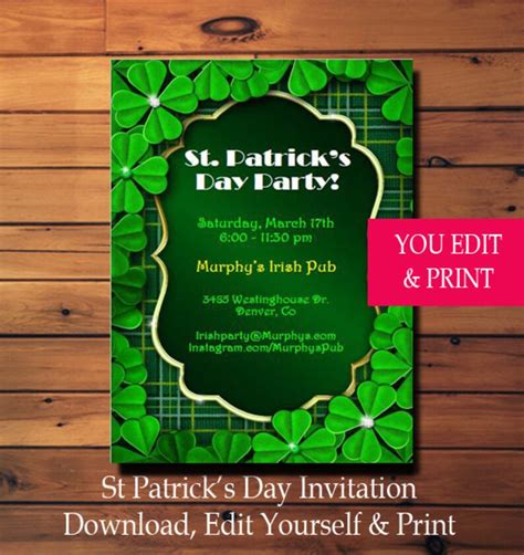 St Patricks Day Invitation St Patricks Day Party Invitation St Pattys