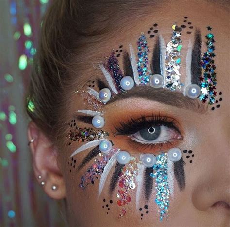 Facepaint Glitter And Jewels Festival Makeup Glitter Carnival Makeup