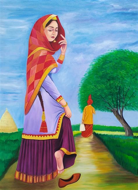 Punjabi Culture India Painting Indian Folk Art Art Drawings For Kids