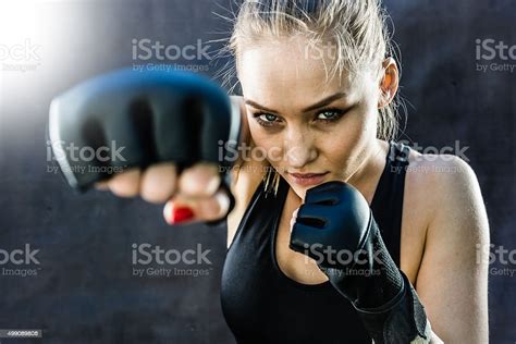 Women Fighter Punching Close Up Stock Photo Download Image Now Self