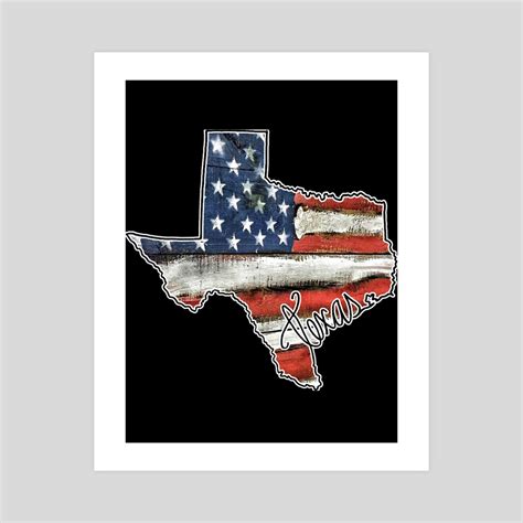 Texas State Outline Flag Usa An Art Print By Donald Nnamdiosuala Inprnt