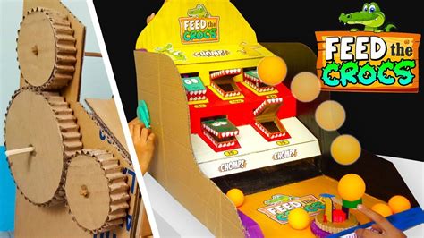 How To Make Crocodile Arcade Game From Cardboard Easy Diy Craft