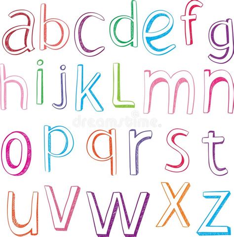 Hand Draw Alphabet Uppercase And Lowercase Letters Bf1