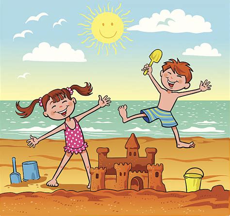 Royalty Free Children Beach Clip Art Vector Images And Illustrations