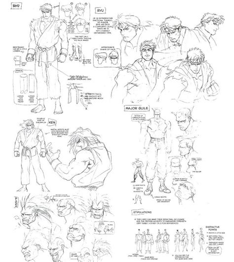 Street Fighter 2 Anime Character Sheets Schizzo Con Anime Schizzi Anime