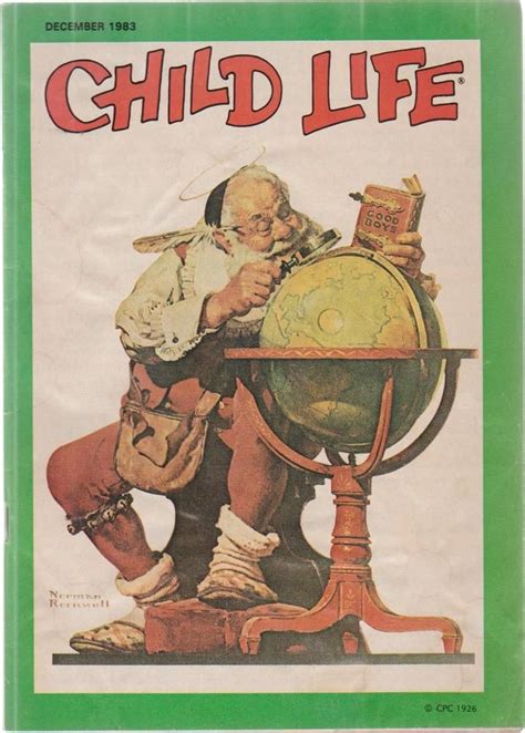 Child Life Magazine Christmas Cover Norman Rockwell December 1983 Santa