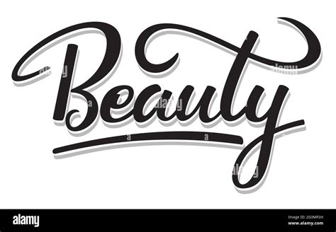 Lettering Cursive Word Beauty With Felt Tip Marker Black Ink Isolated