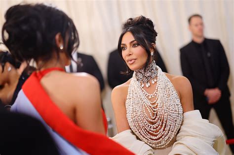 kim kardashian wore pearls over shapewear to the met gala glamour