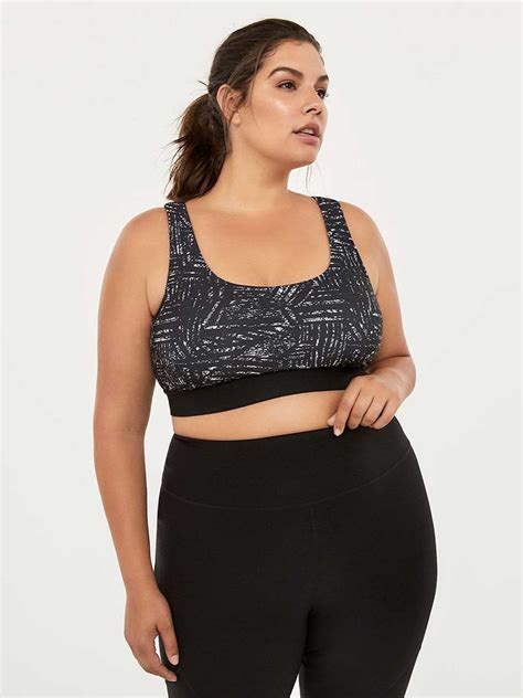 Printed Plus Size Sports Bra With Back Straps Activezone Penningtons