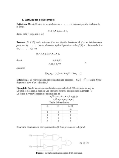 Funciones Booleanas Pdf Álgebra De Boole Enseñanza De Matemática