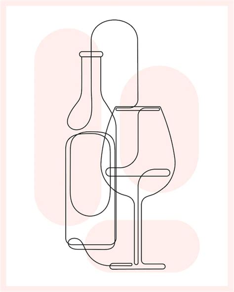 Premium Vector Illustration Bottle And Glass Of Wine With Abstract
