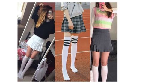 28 Aesthetic Looks💖 White Knee High Socks Outfit To Stand Out