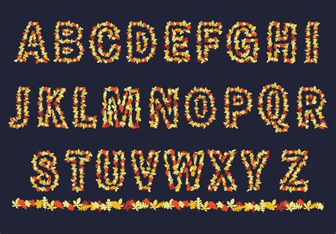 Autumn Alphabet Vector 229913 Vector Art At Vecteezy