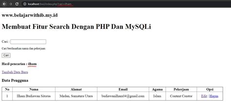 tutorial php pemula part   membuat fitur search  php