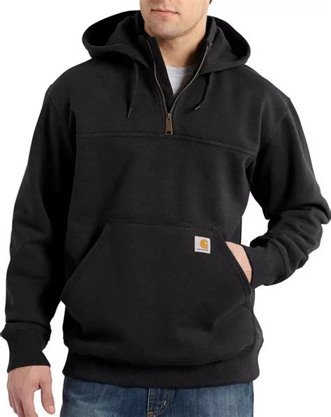 Carhartt Mens Paxton Heavyweight Mock Zip Hoodie Regular And Big