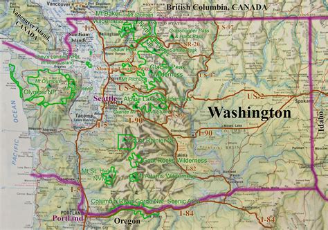 Washington State Road And Recreation Map Washington State Mappery