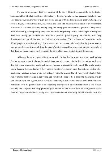 Story Review On Oliver Twist