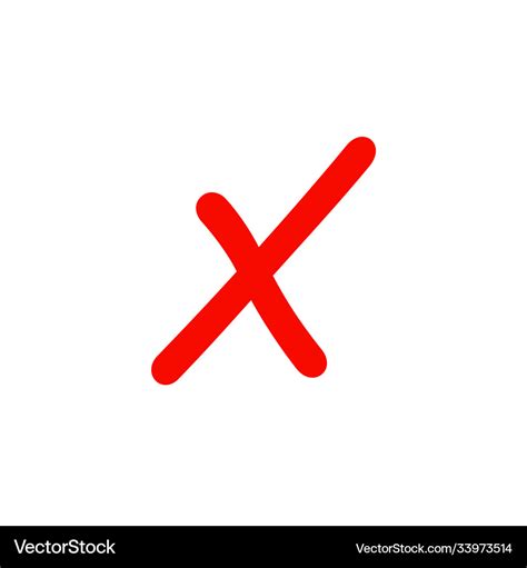 Wrong Mark Red Cross Sign Royalty Free Vector Image
