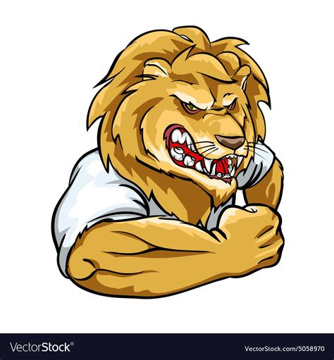 Lion Mascot Team Label Design Royalty Free Vector Image
