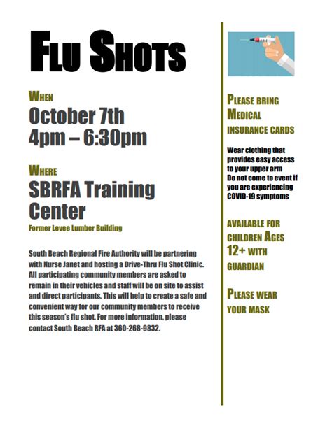 Flu Shots Available On The South Beach Oct 7 Through Sbrfa Kxro News