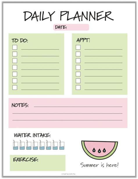 5 Super Cute Printable Daily Planners Free Download Weekly Planner