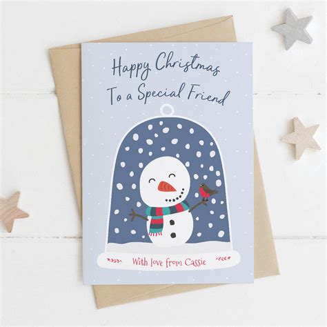 special friend personalised snowman christmas card by wink design