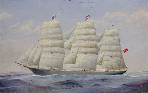 A Portrait Of The Famous Tea Clipper ‘thermopylae She Is Shown