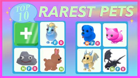 Top 10 Rarest Pets In Adopt Me Youtube