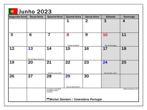 Calendário De Junho De 2023 Para Imprimir “621ds” Michel Zbinden Pt