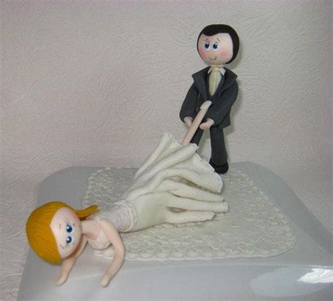 Funny Wedding Cake Topper Funny Cake Topper Custom Wedding Cake Topper Bride Dragged By Groom