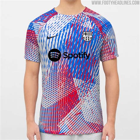 Barcelona 22 23 Champions League Pre Match Shirt Released Silver