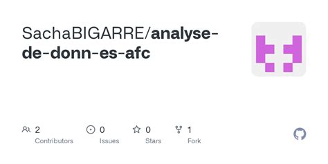 Github Sachabigarre Analyse De Donn Es Afc