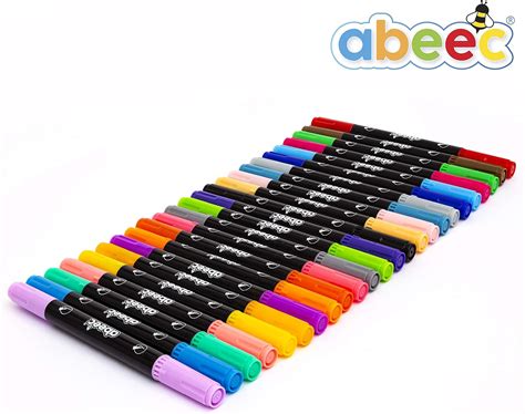 Abeec 24 Felt Tip Pens 24 X Dual Tip Felt Tips In Assorted Colours