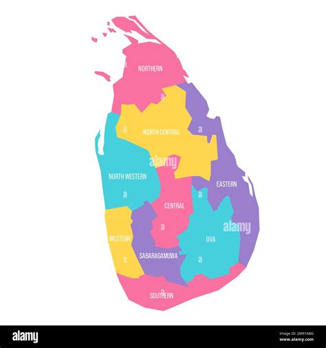 Sri Lanka Political Map Of Administrative Divisions Provinces