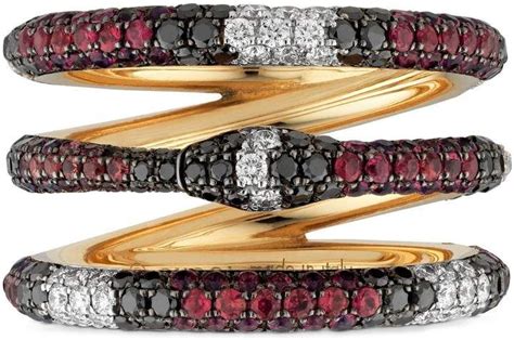 Gucci Triple Wrap Ouroboros Ring In Gold And Gemstones