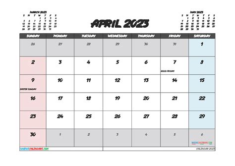 April May 2023 Calendar Printable