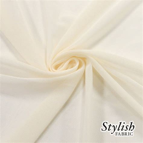 White Nylon Spandex Performance Power Mesh Fabric By The Yard Visual